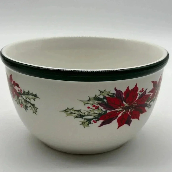 Totally Today Poinsettia Design Nesting Mixing Bowl Set 3 Heavy Duty Xmas Baking - Picture 9 of 12